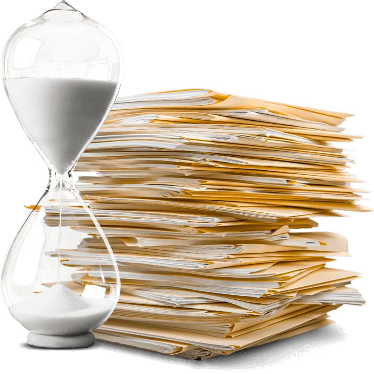 clessidra con documenti